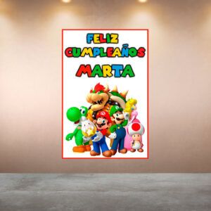 Cumpleaños Mario Videojuego Rojo