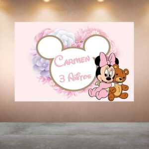 Cumpleanos Minnie Corazón Flores