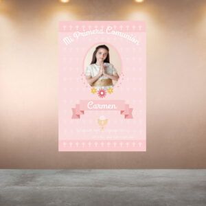 Decoración Comunión Cruces Rosa