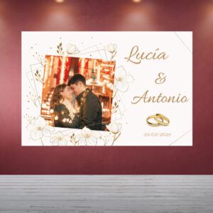 Decoración Boda Flor Dorada