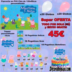 Kit Cumpleaños Peppa Pig rosa