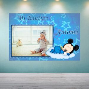 Decoración Bautizo Mickey Bebé