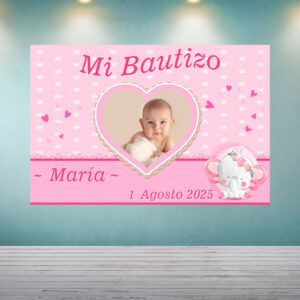 Decoración Bautizo Corazón Horizontal