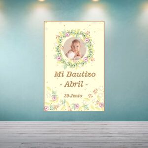 Decoración Bautizo Floral Amarillo