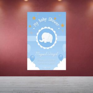 Decoración Baby Shower Elefante Celeste