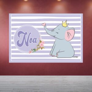 Decoración Baby Shower Elefante Lila
