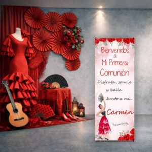 Cartel Bienvenida Comunión Flamenca