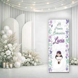 Cartel Bienvenida comunión Violeta
