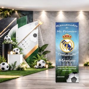 Cartel Bienvenida Comunión Futbol