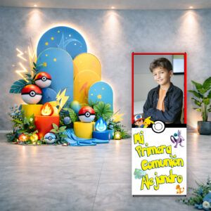 Cartel Bienvenida Comunión Pokemon