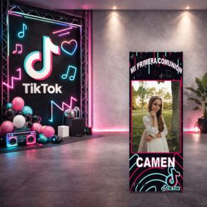 Cartel Bienvenida Comunión Niña TikTok