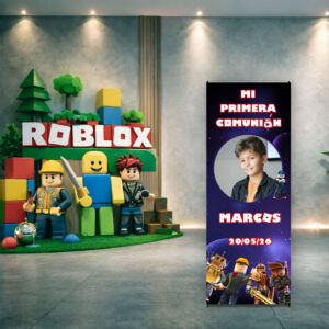 Cartel Bienvenida Comunión Roblox