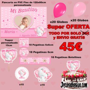 Decoración Bautizo Corazón Kit