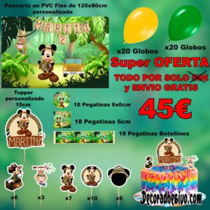 Cumpleaños Mickey Safari KIT
