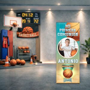 Cartel Bienvenida Comunión Baloncesto
