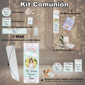 Kit Decoración Comunión Niña Arcoiris