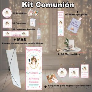 Kit Decoración Comunión Niña Rosa 2