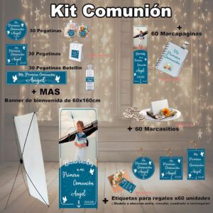 Kit Decoración Comunión Niño Azul foto