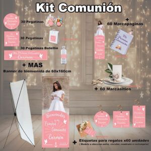 Kit Decoración Comunión Niña Rosa Foto