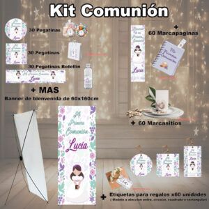 Kit Decoración Comunión Niña Violetas