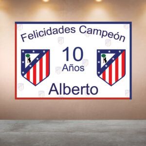 Cumpleaños Atletico Madrid Futbol Horizontal