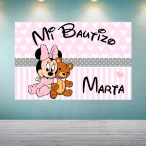 Decoración Bautizo Minnie Rosa