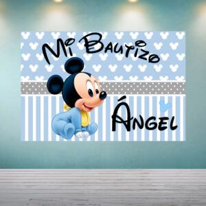 Decoración Bautizo Mickey Celeste