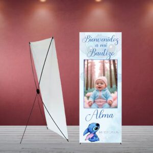 Cartel Bienvenida Bautizo Stitch