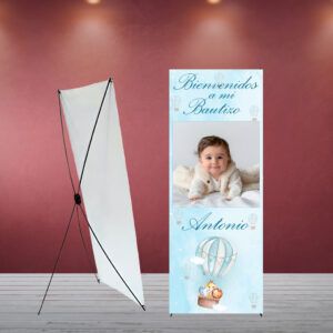 Cartel Bienvenida Bautizo Globo Celeste